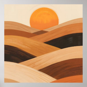 Weiche Sandwellen bei Sonnenuntergang Poster