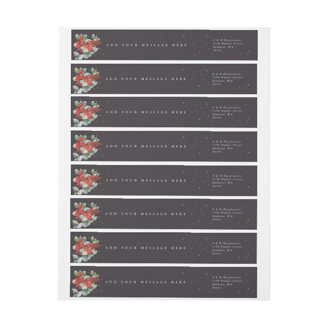 Weiche schwarze rote Berries+Eukalyptus Holiday Cl (Bogen)