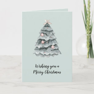 Weiche Seite Grün Weihnachtsblütenbaum Ornament Karte