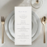 Weiche Staubblaue Hochzeit Menükarte<br><div class="desc">Elegante Hochzeitsmenükarten mit weicher staubblauer Farbe und zarter Kalligrafie. Teil der "Zarte blaue Blumenhochzeitskollektion".</div>
