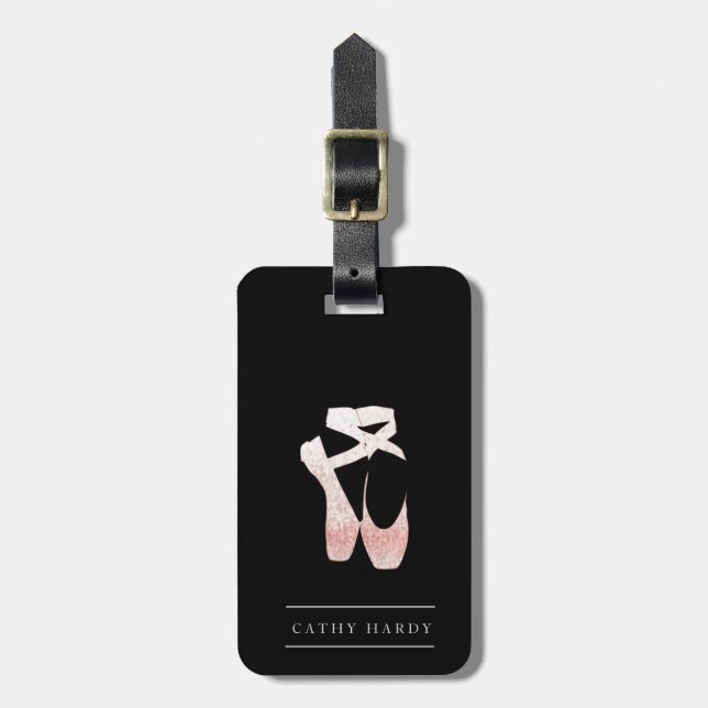 Weiche Steigungs-Rosa-Ballett-Schuhe Gepäckanhänger (Vorderseite vertikal)