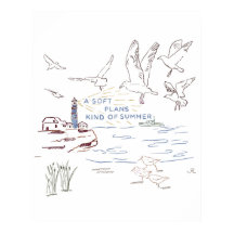 Weiche Strand Sommer Illustration | Küstenposter