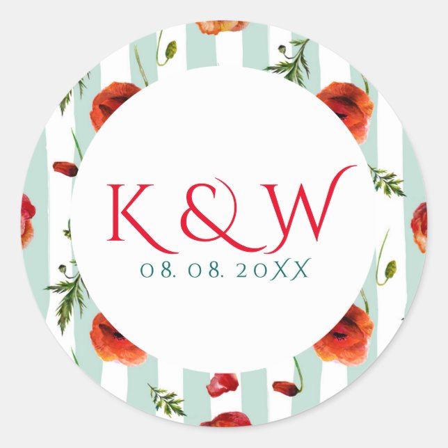 Weiche Streifen mit rotem Pflaumenmuster Runder Aufkleber (Vorderseite)