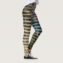 Weiche Streifen und farbige Kratzer, seitliche Det Leggings