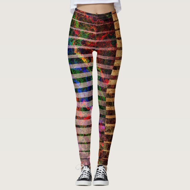 Weiche Streifen und farbige Kratzer, seitliche Det Leggings (Vorderseite)