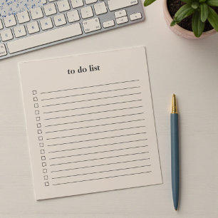 Weiche Taupe To-Do-Liste Minimalistischer Lehrer E Notizblock