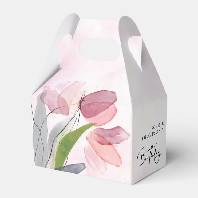 Weiche Tulpen, eleganter Geburtstag Geschenkschachtel (Vorderseite)