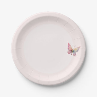 Weiche und romantische Schmetterlingsspeise Pappteller