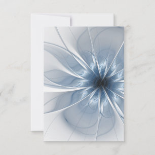 Weiche und zarte blaue Fraktal Fantasie Blume cu Dankeskarte