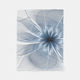 Weiche und zarte blaue Fraktal Fantasie Blume cu Fleecedecke