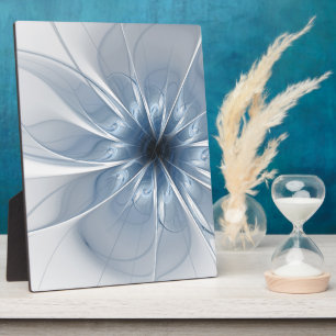 Weiche und zarte blaue Fraktal Fantasie Blume cu Fotoplatte