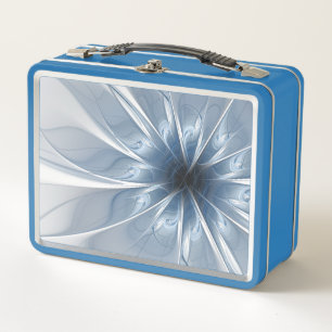 Weiche und zarte blaue Fraktal Fantasie Blume cu Metall Brotdose