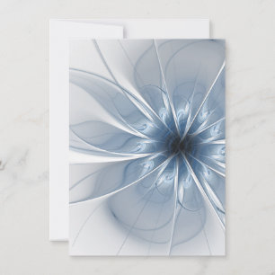 Weiche und zarte blaue Fraktal Fantasie Blume cu Mitteilungskarte