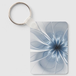 Weiche und zarte blaue Fraktal Fantasie Blume cu Schlüsselanhänger