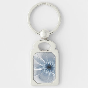 Weiche und zarte blaue Fraktal Fantasie Blume cu Schlüsselanhänger