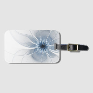 Weiche und zarte blaue Fraktal Fantasie Blume Gepäckanhänger
