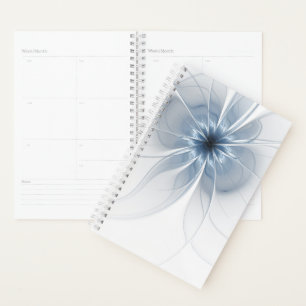 Weiche und zarte blaue Fraktal Fantasie Blume Planer
