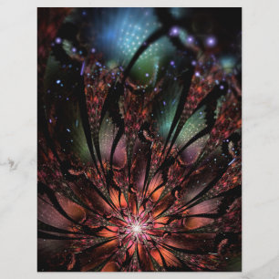 Weiche und zarte fraktale Fantasieblume Flyer