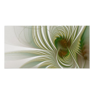 Weiche und zarte fraktale Fantasieblumen Poster