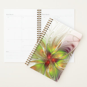 Weiche und zarte fraktale Fantasy-Blumen Planer