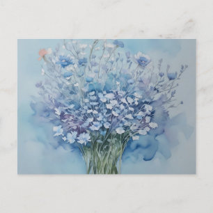 Weiche Wasserfarbe Anemone Cluster für hellblau Postkarte