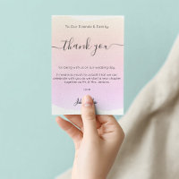 Weiche Wasserfarbe Hochzeit danke Ihnen Table Card