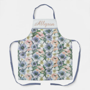 Weiche Wasserfarbe Pastell Blumen Schürze