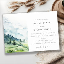 Weiche Wasserfarbe Schneeberg Landschaft Hochzeit