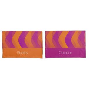 Weiche Waves Muster - orange magenta + Ihre Ideen Kissenbezug