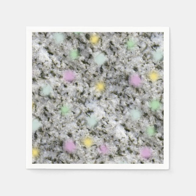 Weiche, weiße Granitpastellpunkte Serviette (Vorderseite)