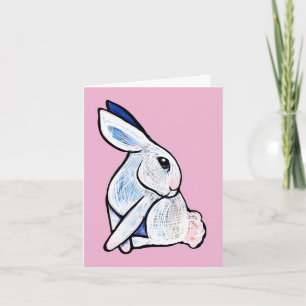 Weiche weiße Kaninchen-Illustration Dankeskarte