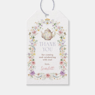 Weiche Wildblumen-Teeparty-Geschenke für die Braut Geschenkanhänger