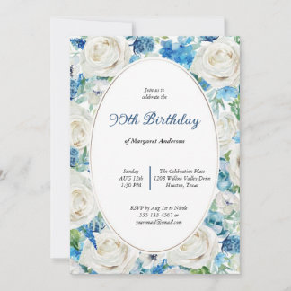 WEICHER AQUA BLUSH BLUE BLUE FLORAL 80 JEDER ALTER EINLADUNG