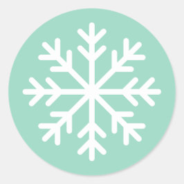 Weicher, Aquamariner Round-Snowflake-Aufkleber Runder Aufkleber