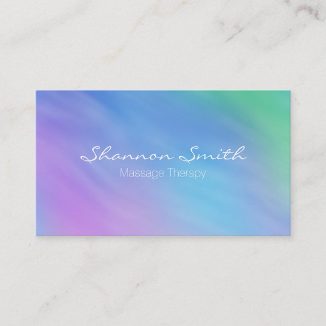 Weicher Aquarell-Regenbogen-Himmel-minimales Visitenkarte (Vorderseite)