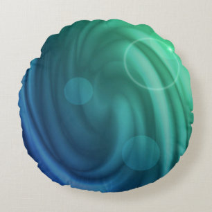Weicher Blau und grüner Farbmix Rundes Kissen
