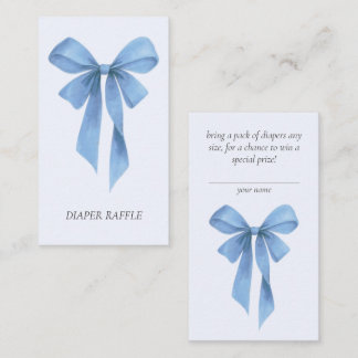Weicher blauer Bogen Junge Baby Shower Windel-Raff Begleitkarte