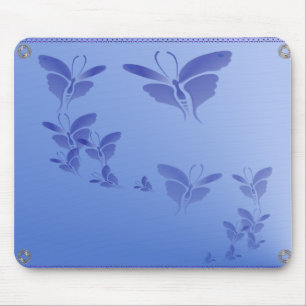 Weicher blauer Schmetterling Mousepad