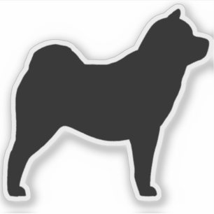 Weicher Chow Dog Silhouette Vinyl Sticker