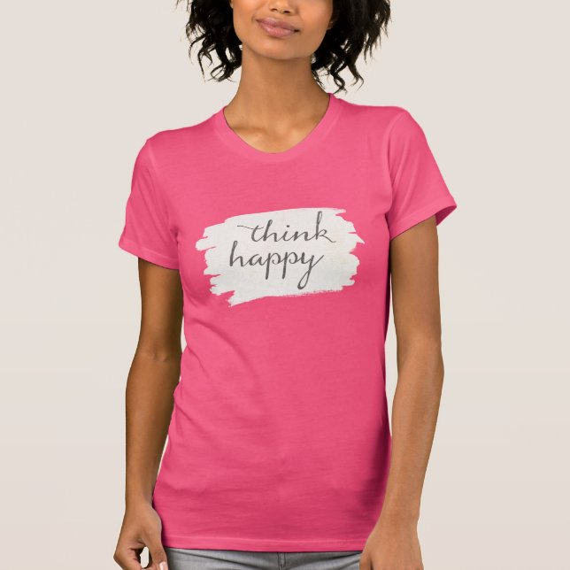 Weicher Deko V | denken glückliches T-Shirt (Vorderseite)
