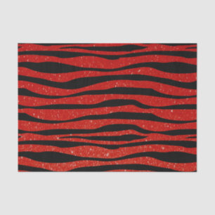 Weicher dunkelroter Glitzerzebra-Tierdruck Seidenpapier