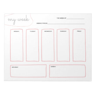 Weicher, eleganter, einfacher Wochenplaner Notizblock