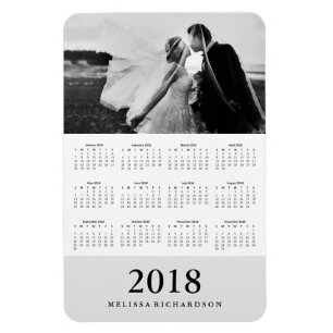 Weicher grauer eleganter Foto-Kalender 2018 des Magnet