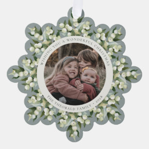 Weicher grüner Schneeball+Grünzeug Weihnachtspapie Ornament Karte