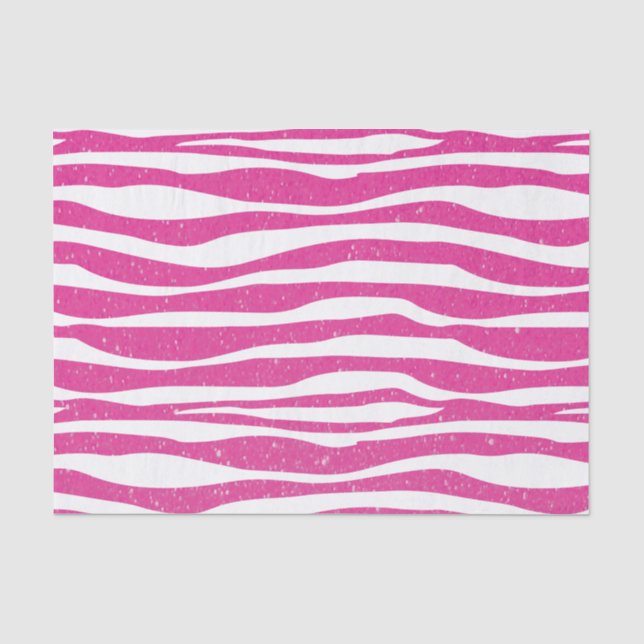 Weicher hübscher rosa Glitzerzebra-Tierdruck Seidenpapier (Vorderseite)