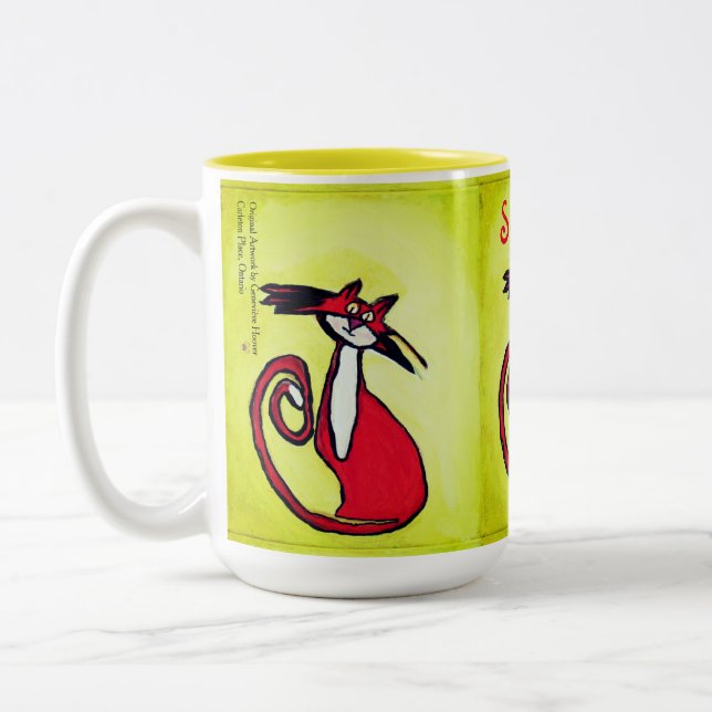 Weicher Kitty - 15 Unze-Tasse Zweifarbige Tasse (Links)