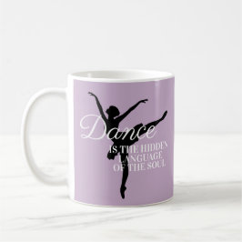 Weicher lila Ballerina-Silhouette Tanz-Zitat Kaffeetasse