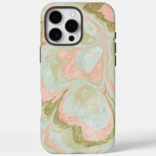 Weicher Marmor Swirl Muster Minze, Korallen und Ol iPhone 16 Pro Max Hülle