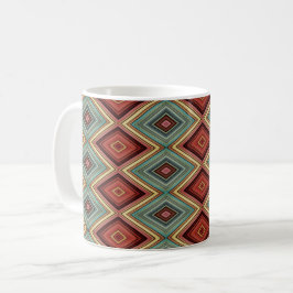 Weicher, mehrfarbiger Diamant & Streifen Kaffeetasse