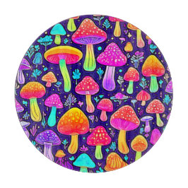 Weicher Nebel: Cartoon-Pilz-Patch Schneidebrett